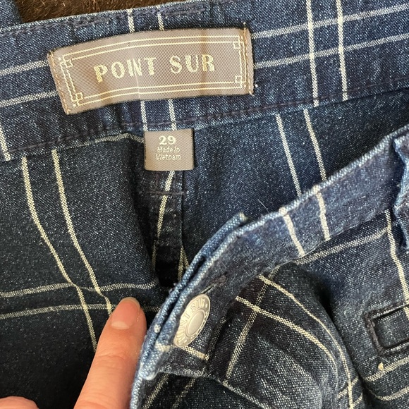 J Crew Windowpane Plaid Wide Leg Jeans - Picture 4 of 5